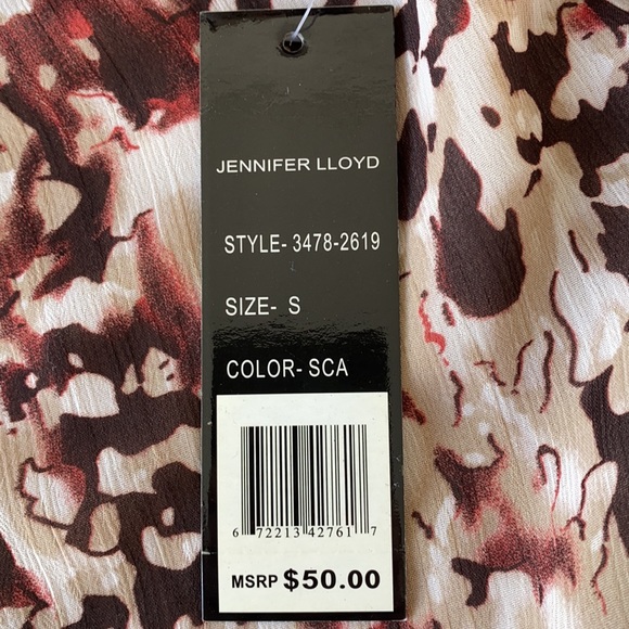 Jennifer Lloyd Blouse/Top Short Sleeve Size S NWT - Picture 6 of 9
